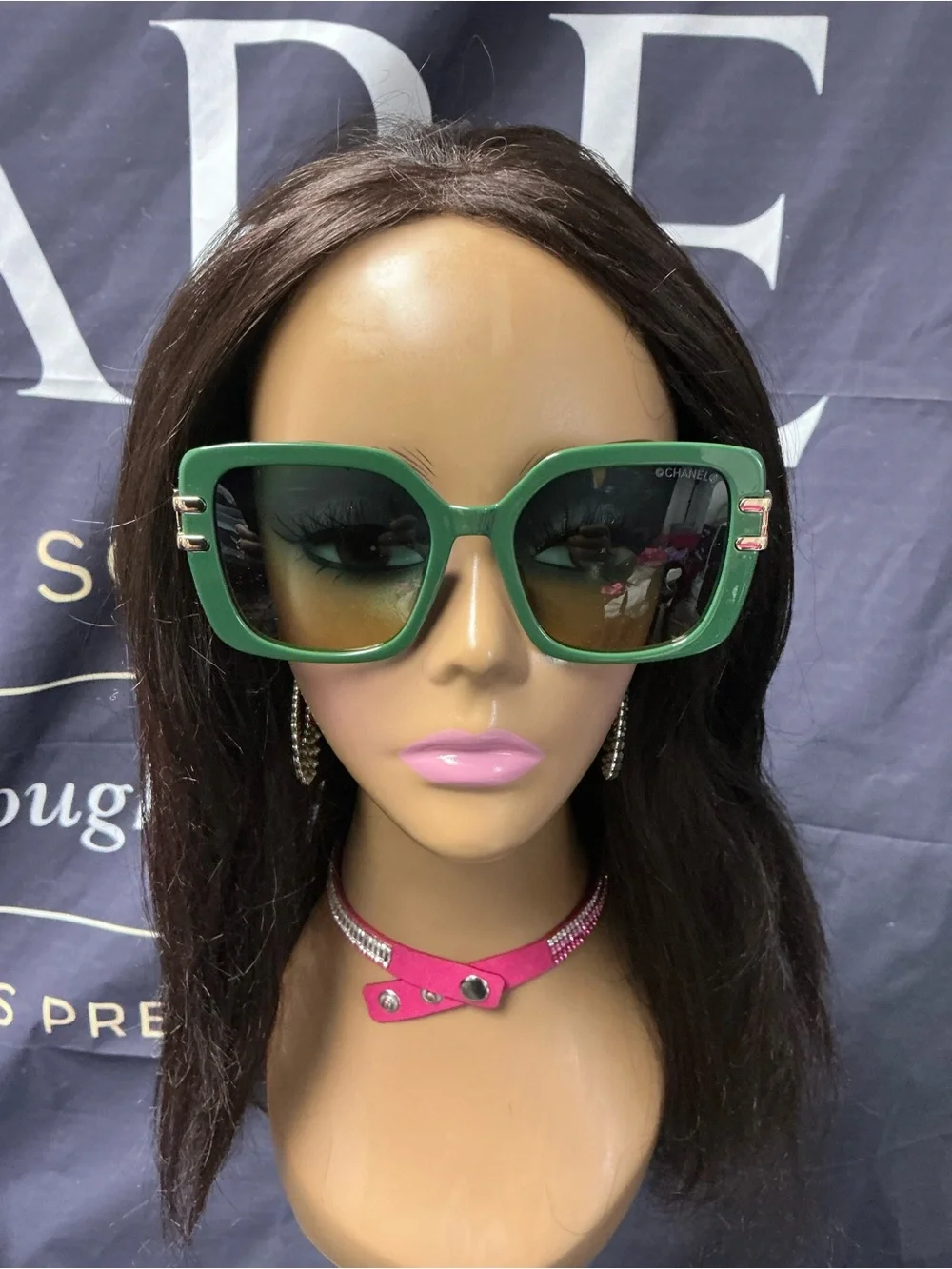 CHANEL Green Oversized Square Sunglasses with Gradient Lenses CHANEL Sunglasses: Square Sunglasses, acetate — Fashion | CHANEL main image 2